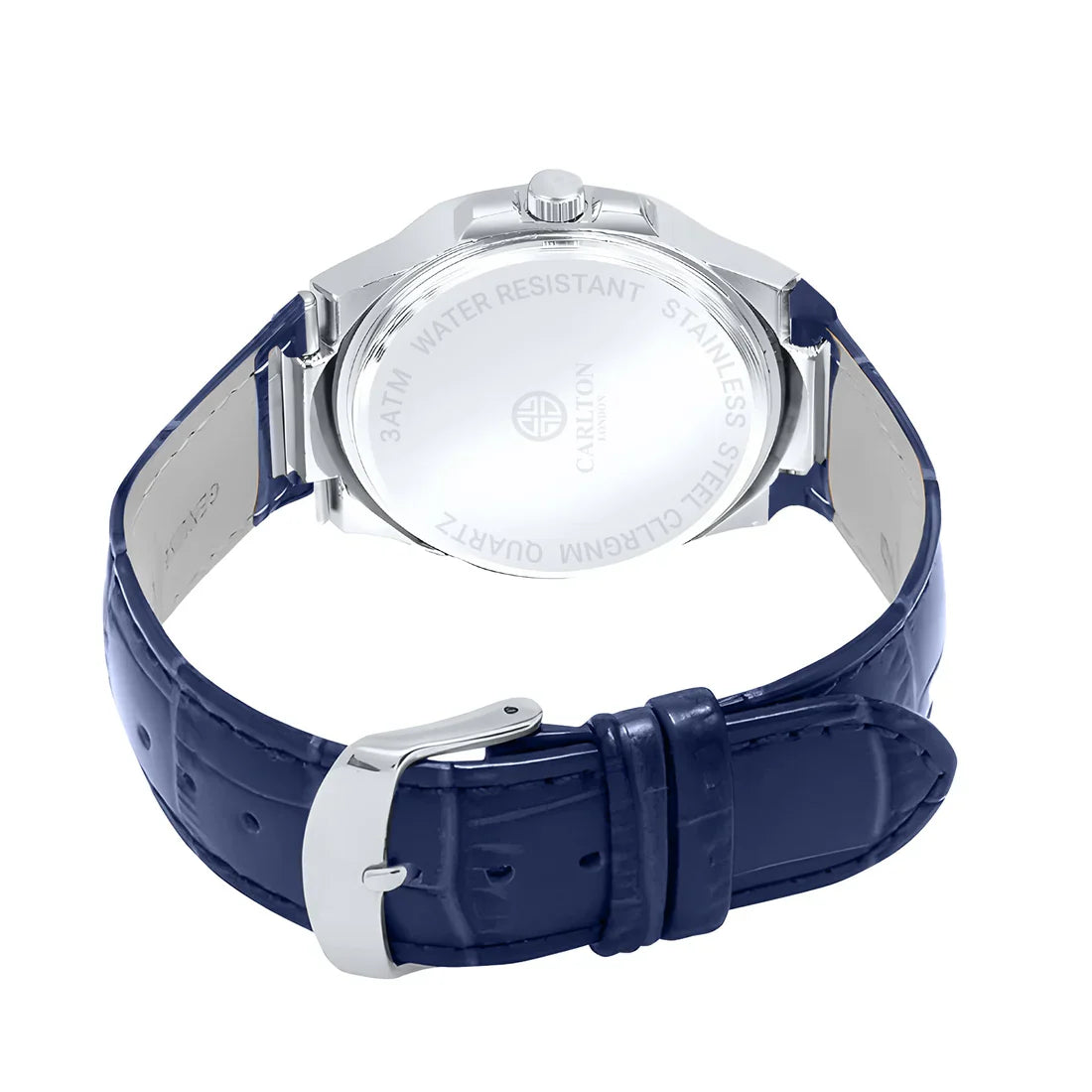 Men’s Dark Blue Leather Analog Watch Bold, Sleek & Timeless