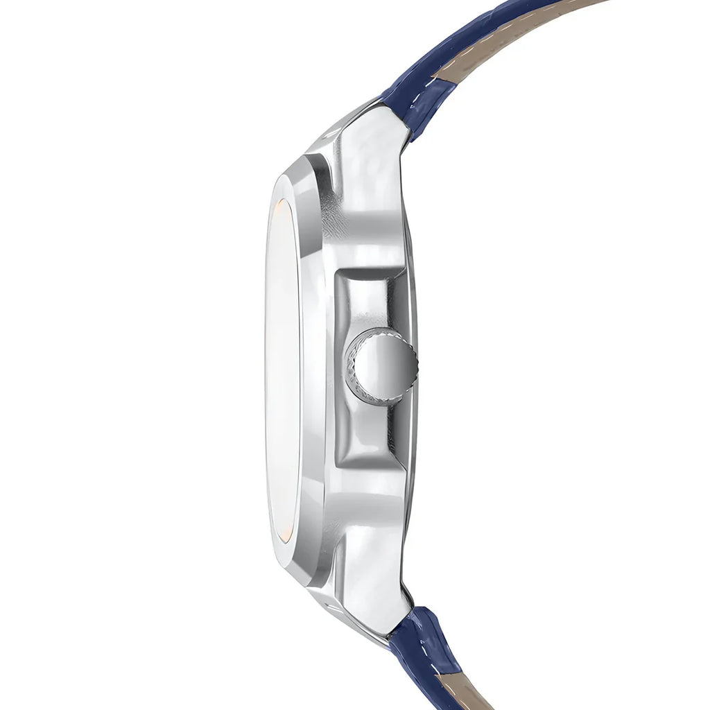 Men’s Dark Blue Leather Analog Watch Bold, Sleek & Timeless
