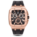 Rose Gold Luxury Chronograph Watch Midnight Flame