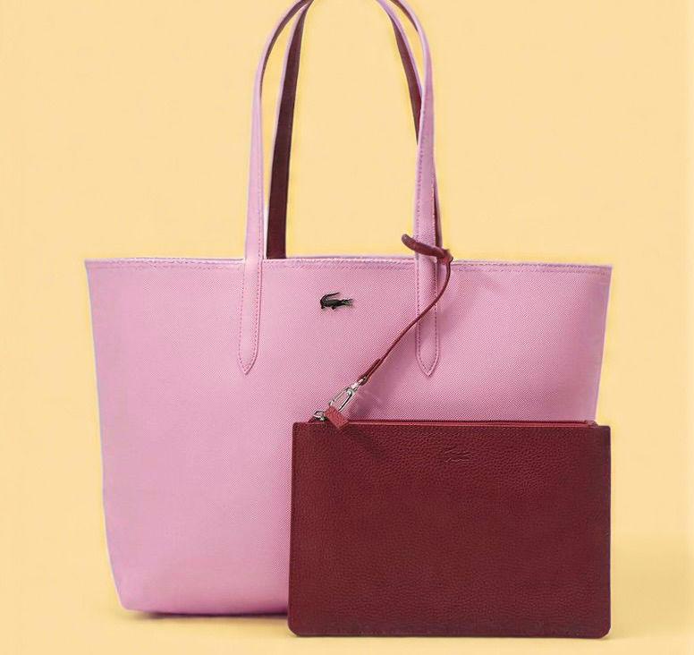 Two-Tone Everyday Tote Bag with Removable Zip Pouch
