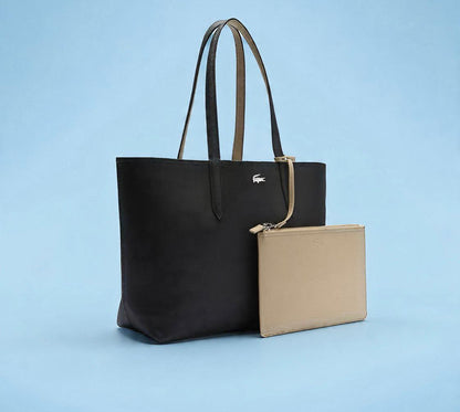 Two-Tone Everyday Tote Bag with Removable Zip Pouch
