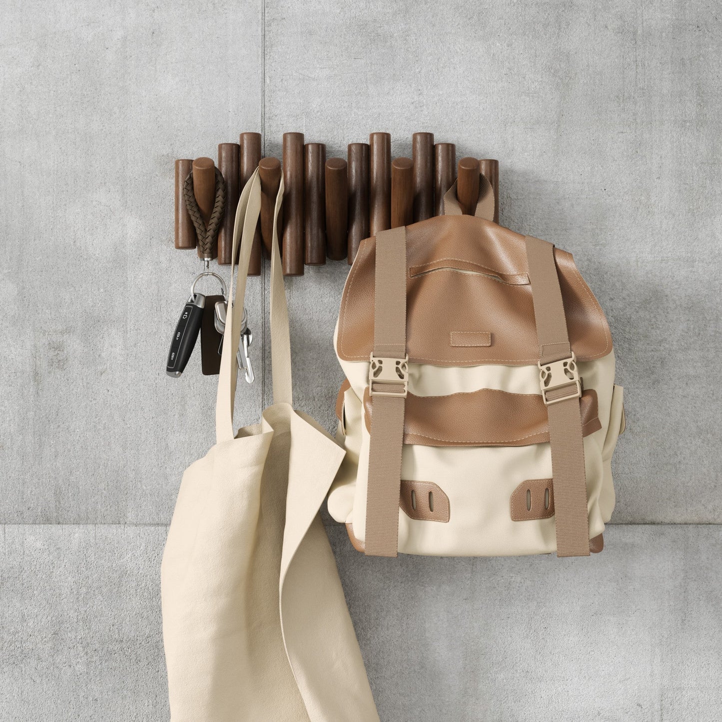 Real Pine Wood Wall Hook 5 Flip Down Hook.