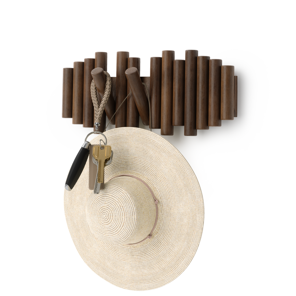 Real Pine Wood Wall Hook 5 Flip Down Hook.