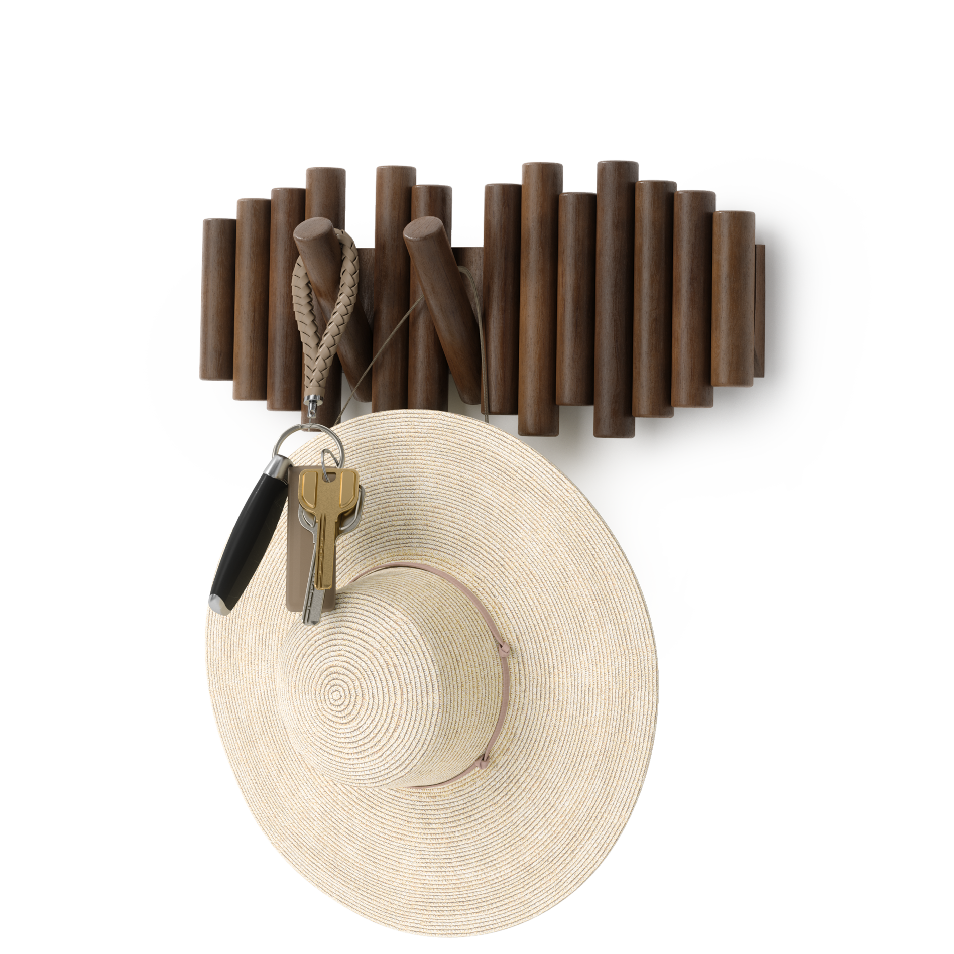 Real Pine Wood Wall Hook 5 Flip Down Hook.