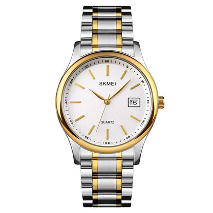 SKMEI Men’s Luxury Quartz Watch Gold & Silver Power.