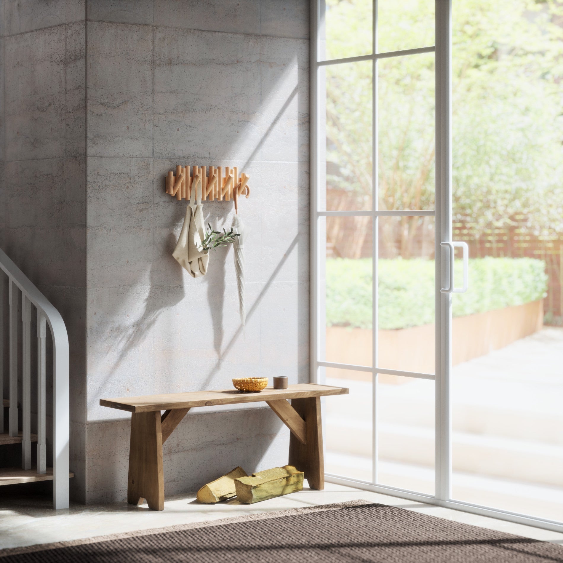 Real Pine Wood Wall Hook 5 Flip Down Hook.