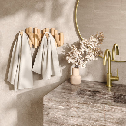 Real Pine Wood Wall Hook 5 Flip Down Hook.