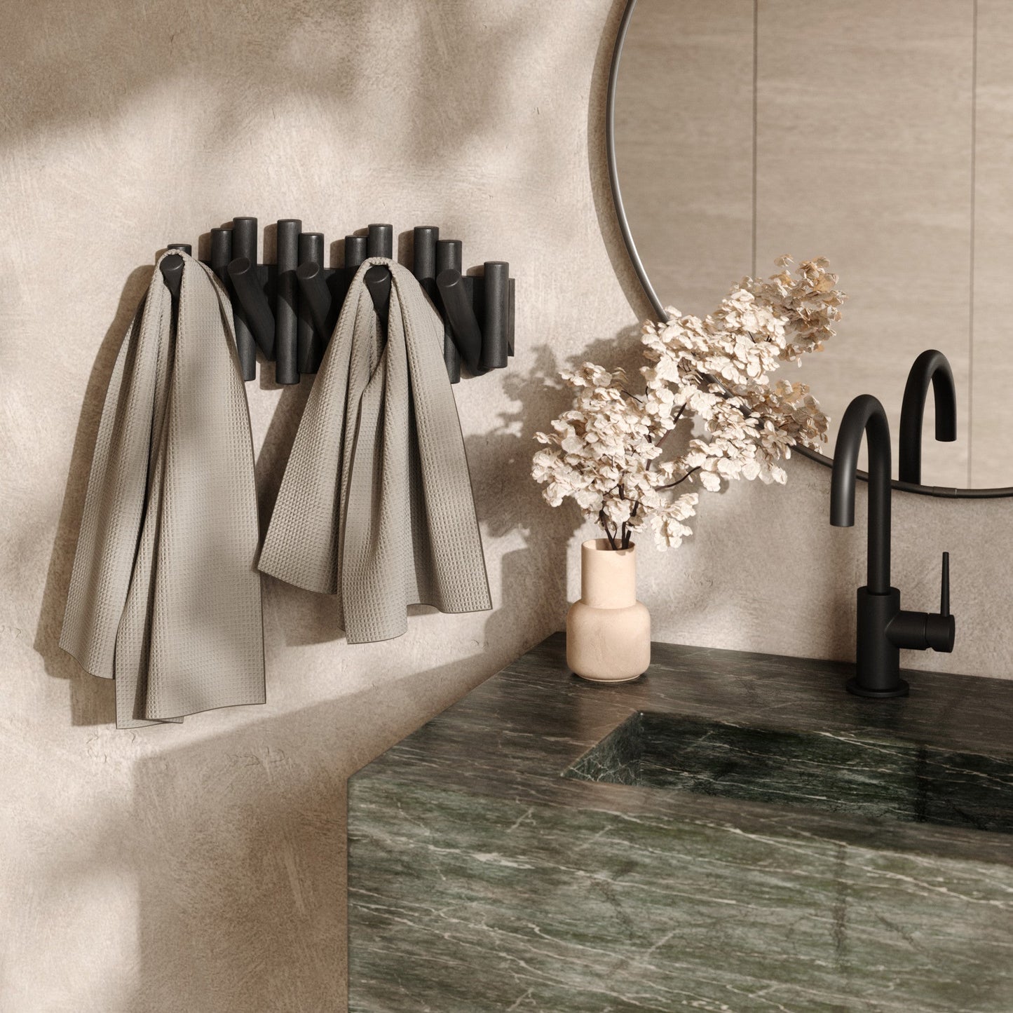 Real Pine Wood Wall Hook 5 Flip Down Hook.